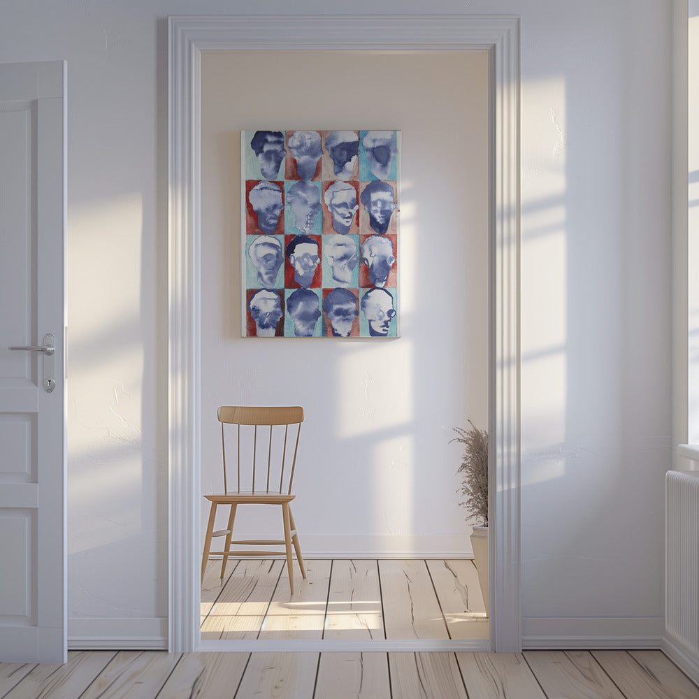 Aldo Rot Blau 4x4 | Leinwand