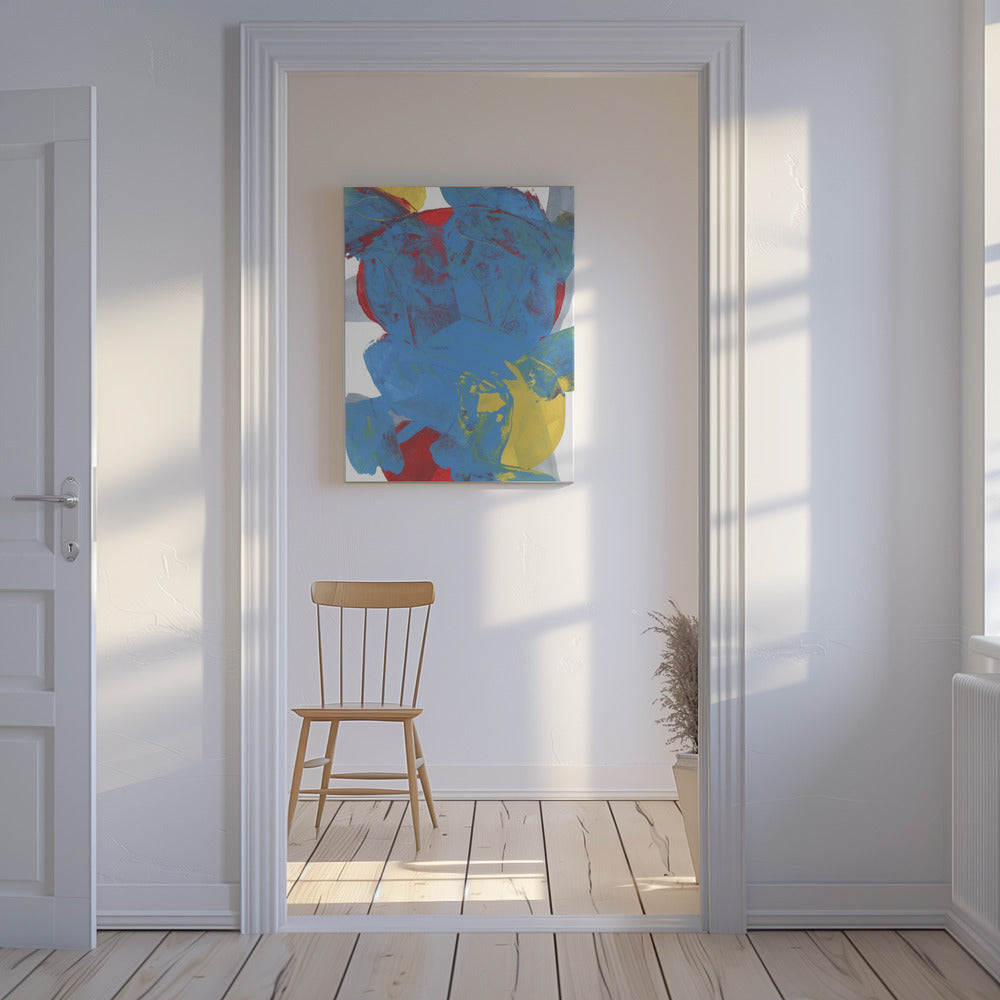 Abstrakte blau-rot-gelbe Formen 1 | Leinwand