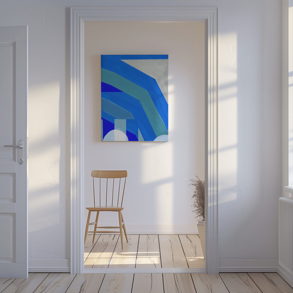 Blaue französische Streifen 1 | Leinwand