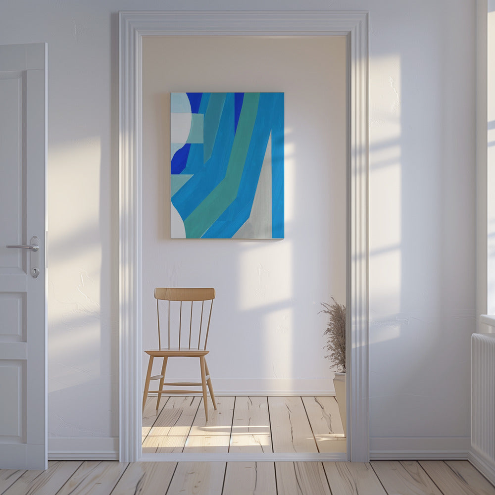 Blaue französische Streifen 2 | Leinwand