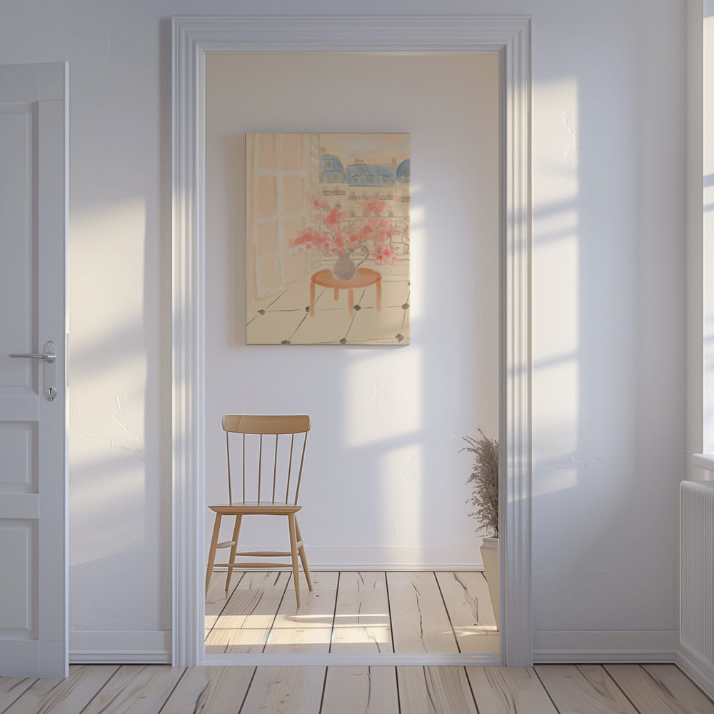 Cherry Blossoms In Parisian Apartment | Canvas