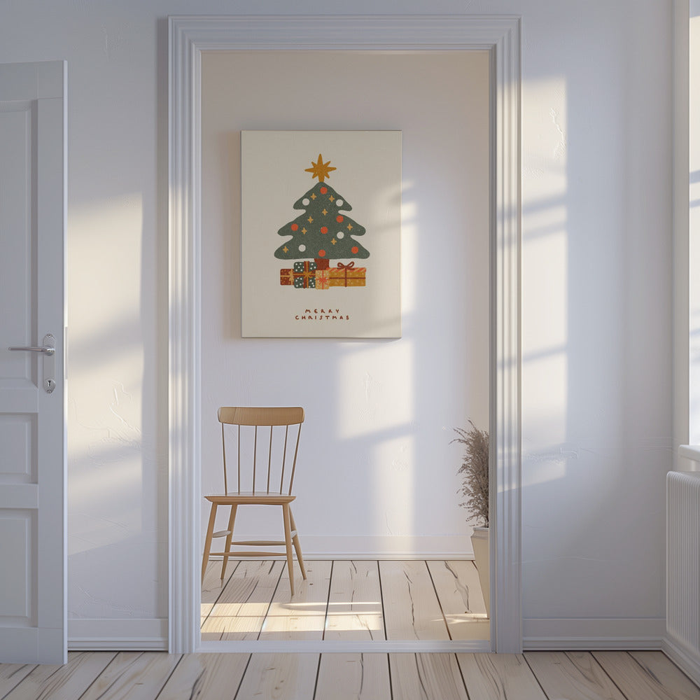 Weihnachtsbaum mit Geschenken | Leinwand