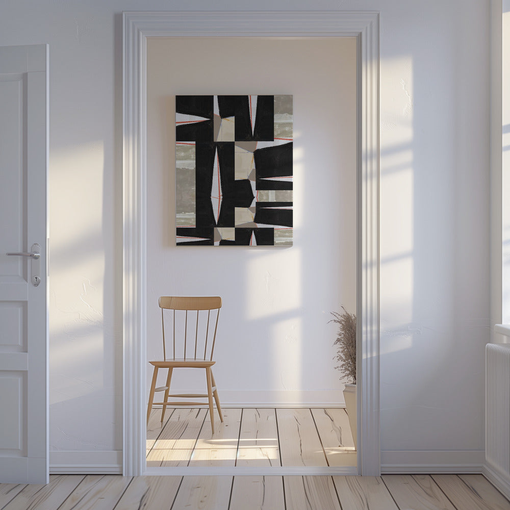 Abstraktes schwarzes Puzzle 2 | Leinwand