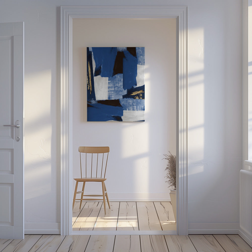 Marineblaue Goldformen 1 | Leinwand