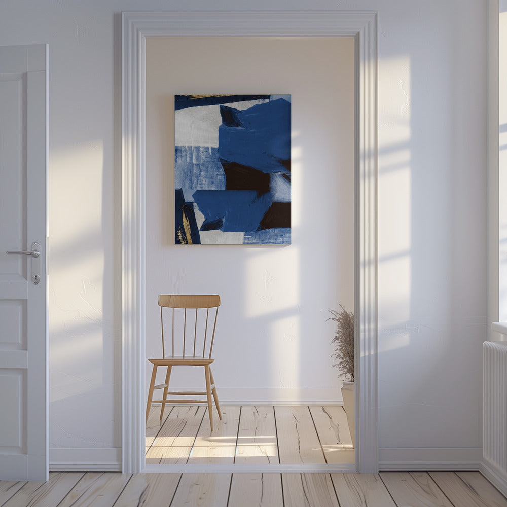 Marineblaue Goldformen 2 | Leinwand
