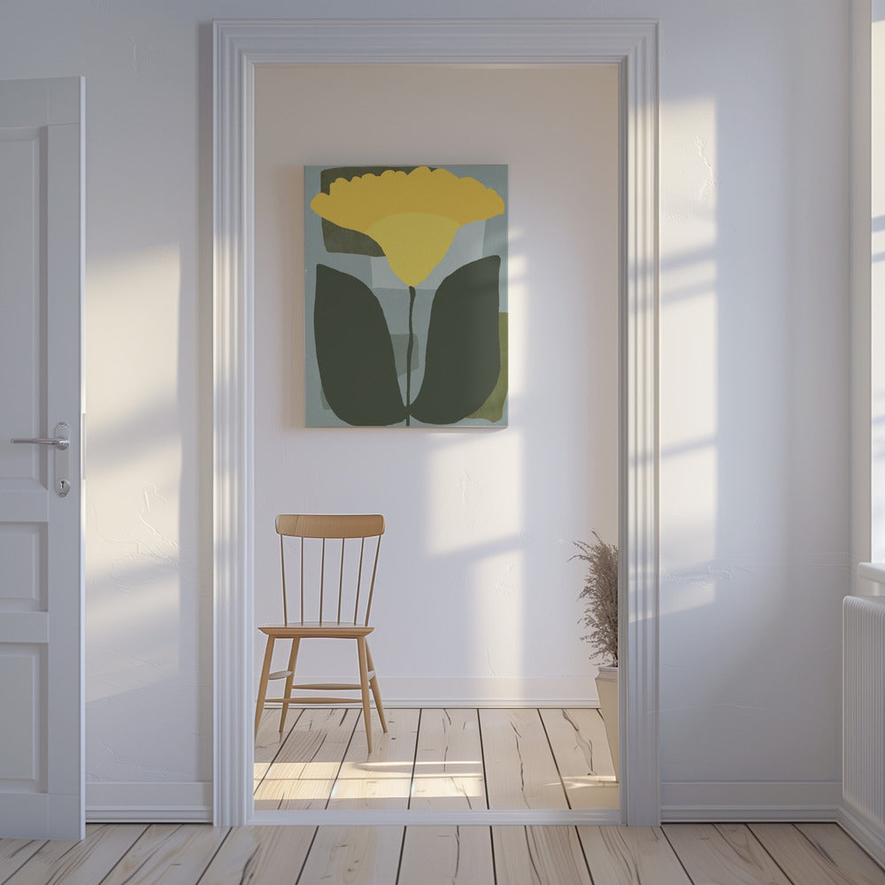 Schlichte gelbe Blume | Leinwand