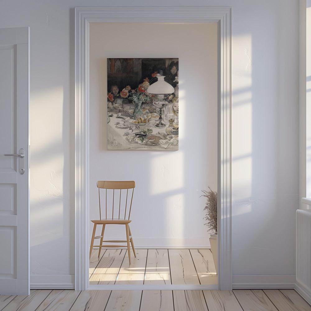 Um die Abendlampe (1900) | Leinwand