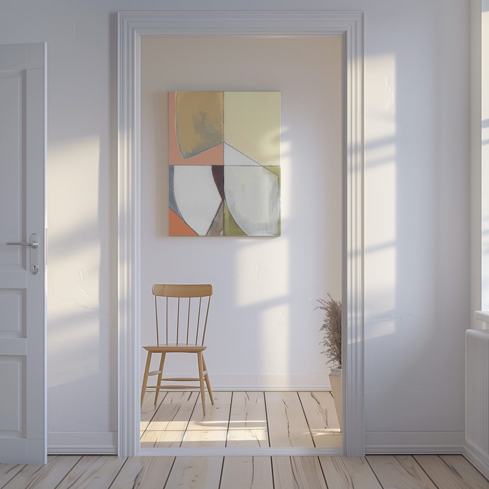 Altrosa Gelb Abstrakt Nr. 1 Kunstdruck | Leinwand