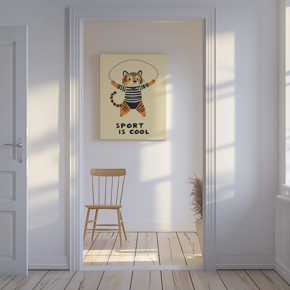 Springender Tigerspaß | Leinwand