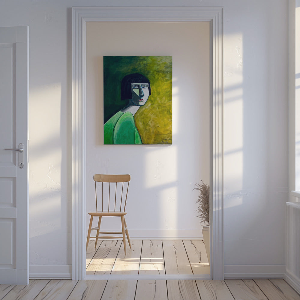 Die Frau blickt zurück | Leinwand