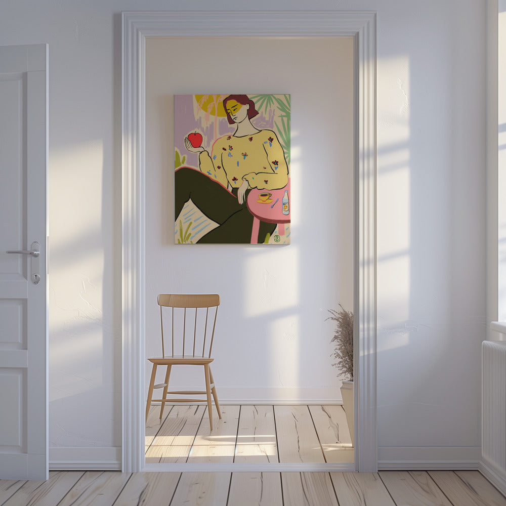 Woman With Apple | Canvas