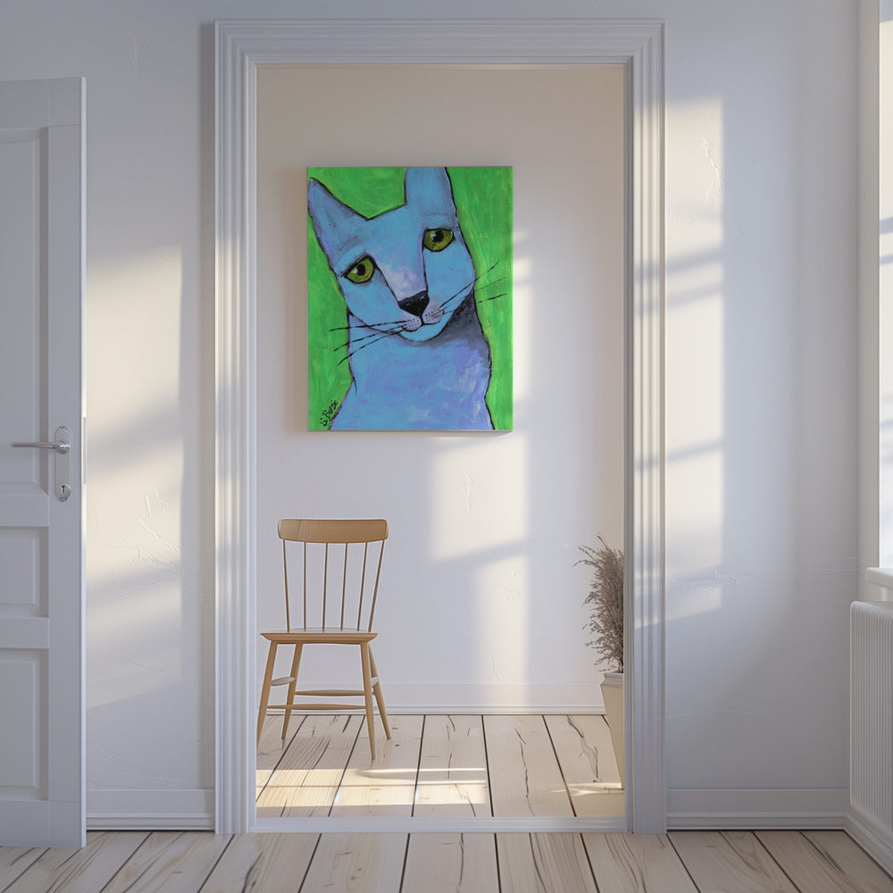 Die große blaue Katze | Leinwand