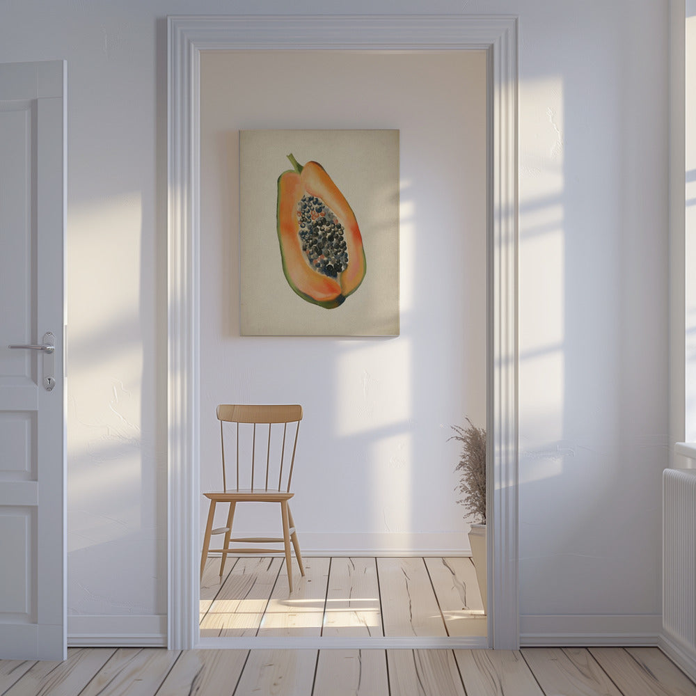 Vintage-Frucht - Papaya | Leinwand