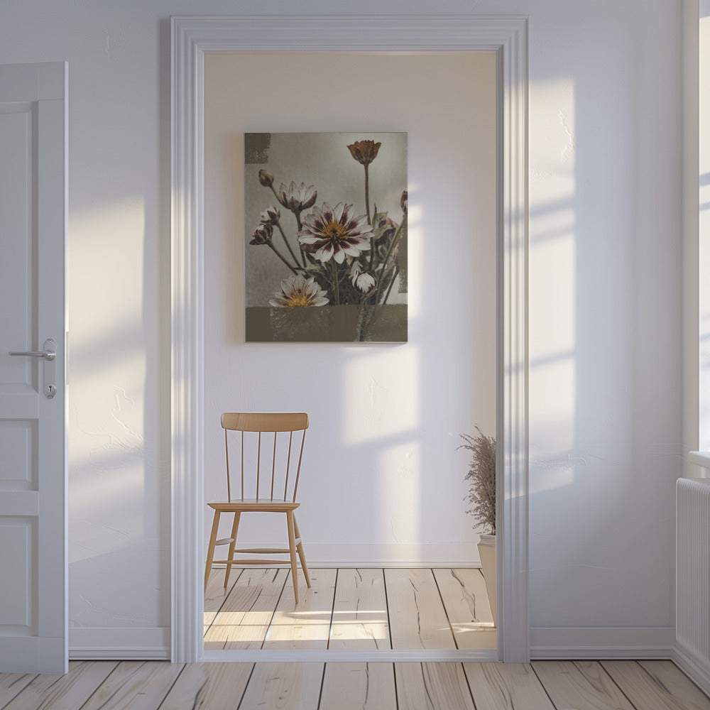 5 Vintage Blumen | Leinwand