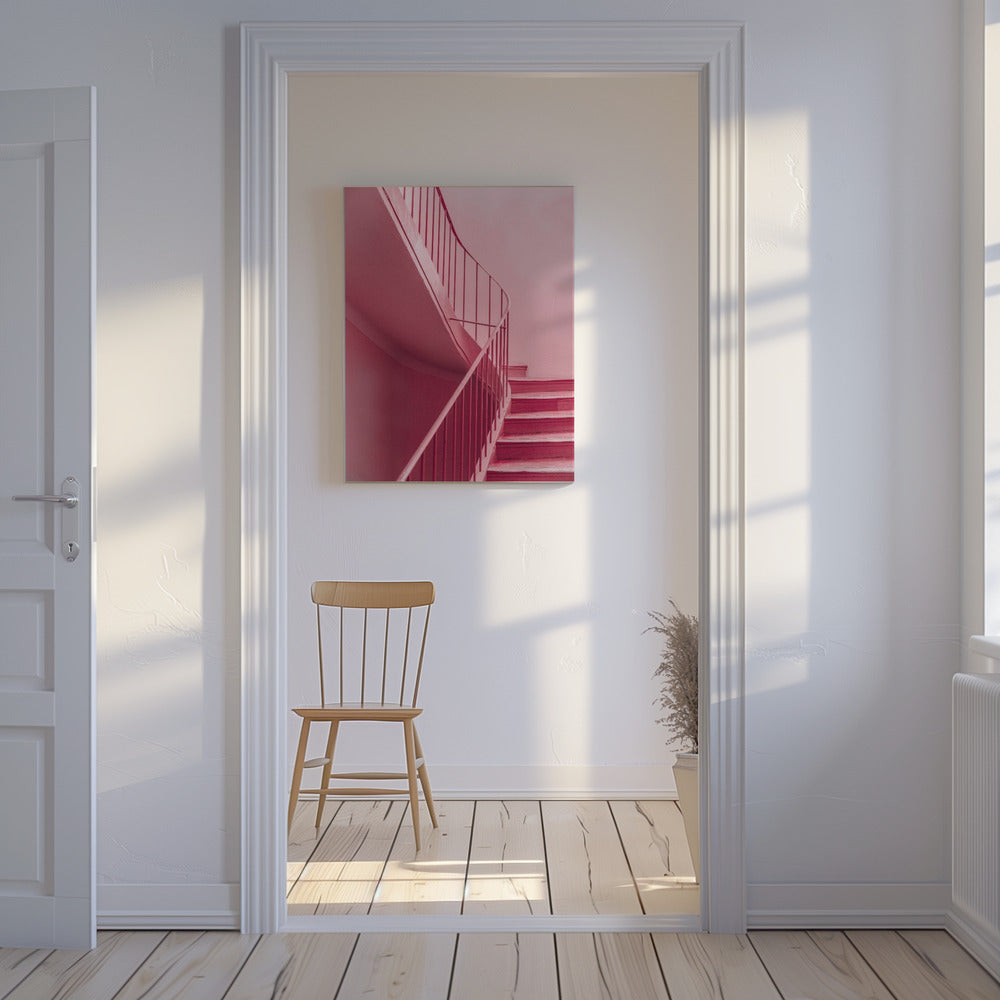 Pflaumentreppe | Architektonischer Minimalismus | Leinwand