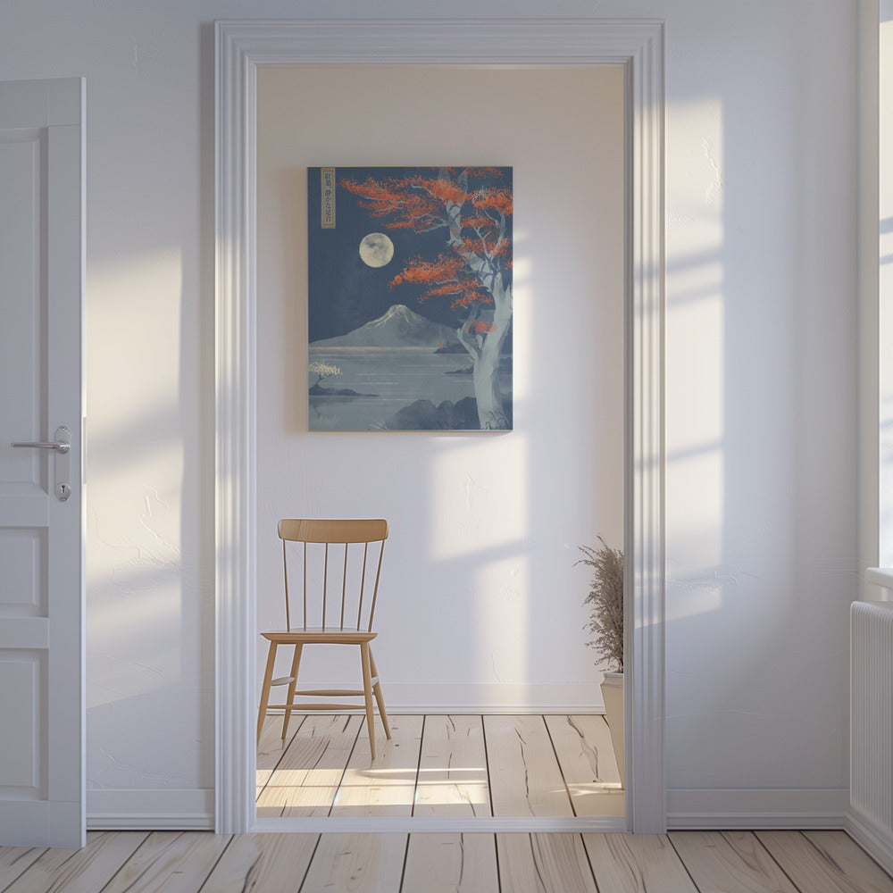 Crimson Leaves, Silent Steps | Canvas