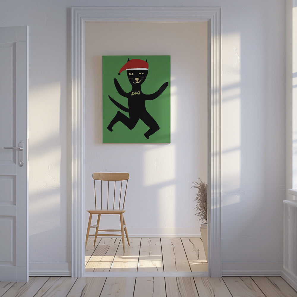 Weihnachtskatze | Leinwand