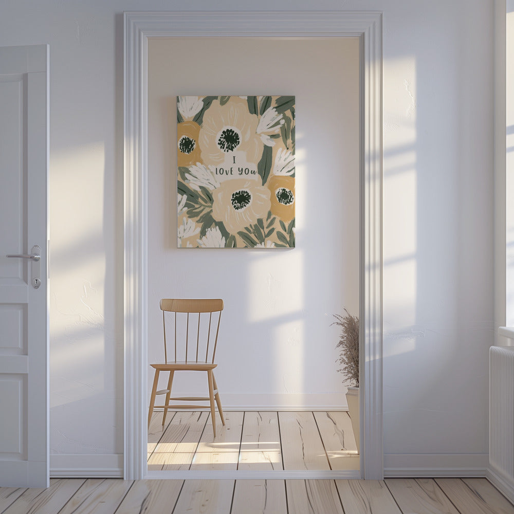 Florale Liebesbotschaft | Leinwand