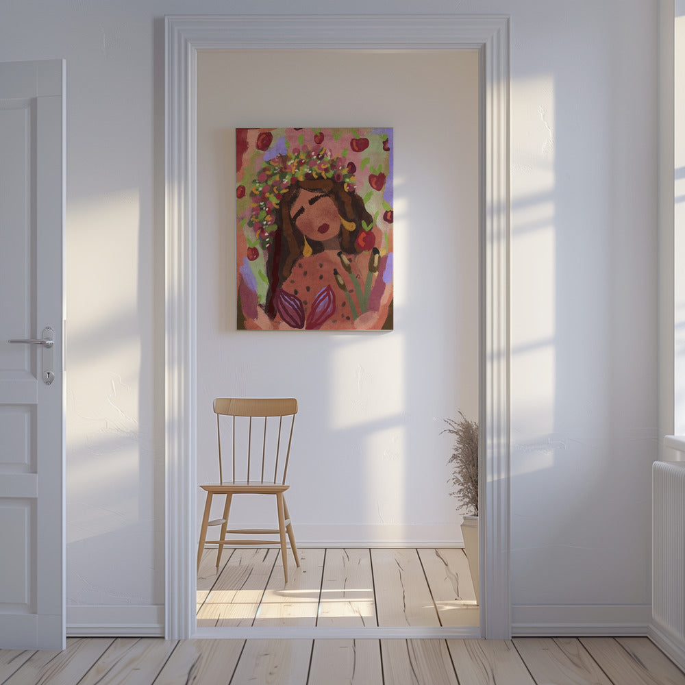 Woman and apples | Canvas