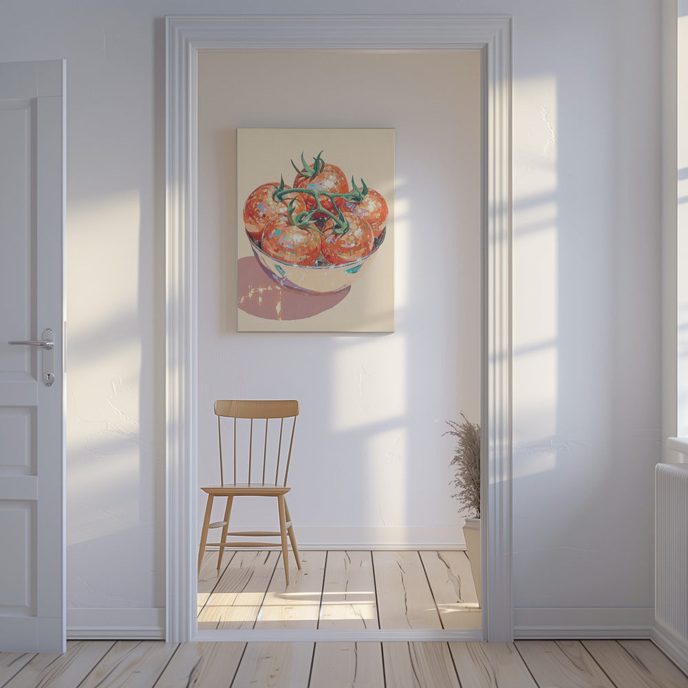 Discokugel-Tomaten in einer Schüssel | Leinwand