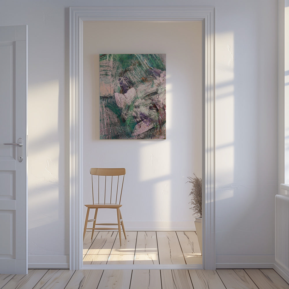 Strukturierte grüne Geode | Leinwand
