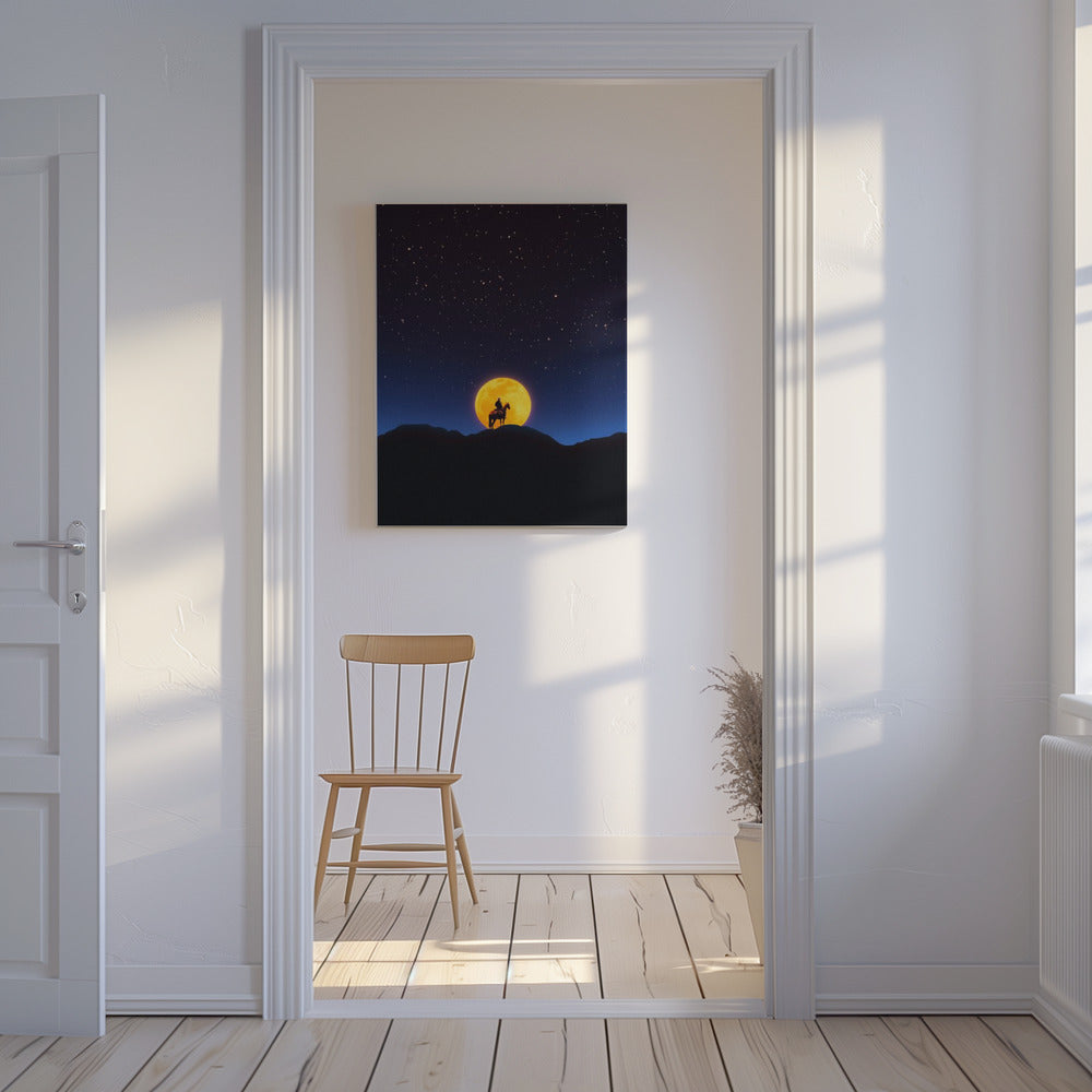 Der Reiter und der Mond | Leinwand