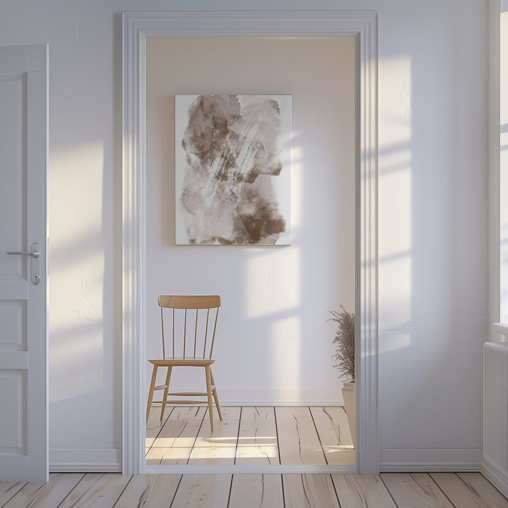 Abstraktes Kunstwerk mit sanften Beige- und Brauntönen | Leinwand