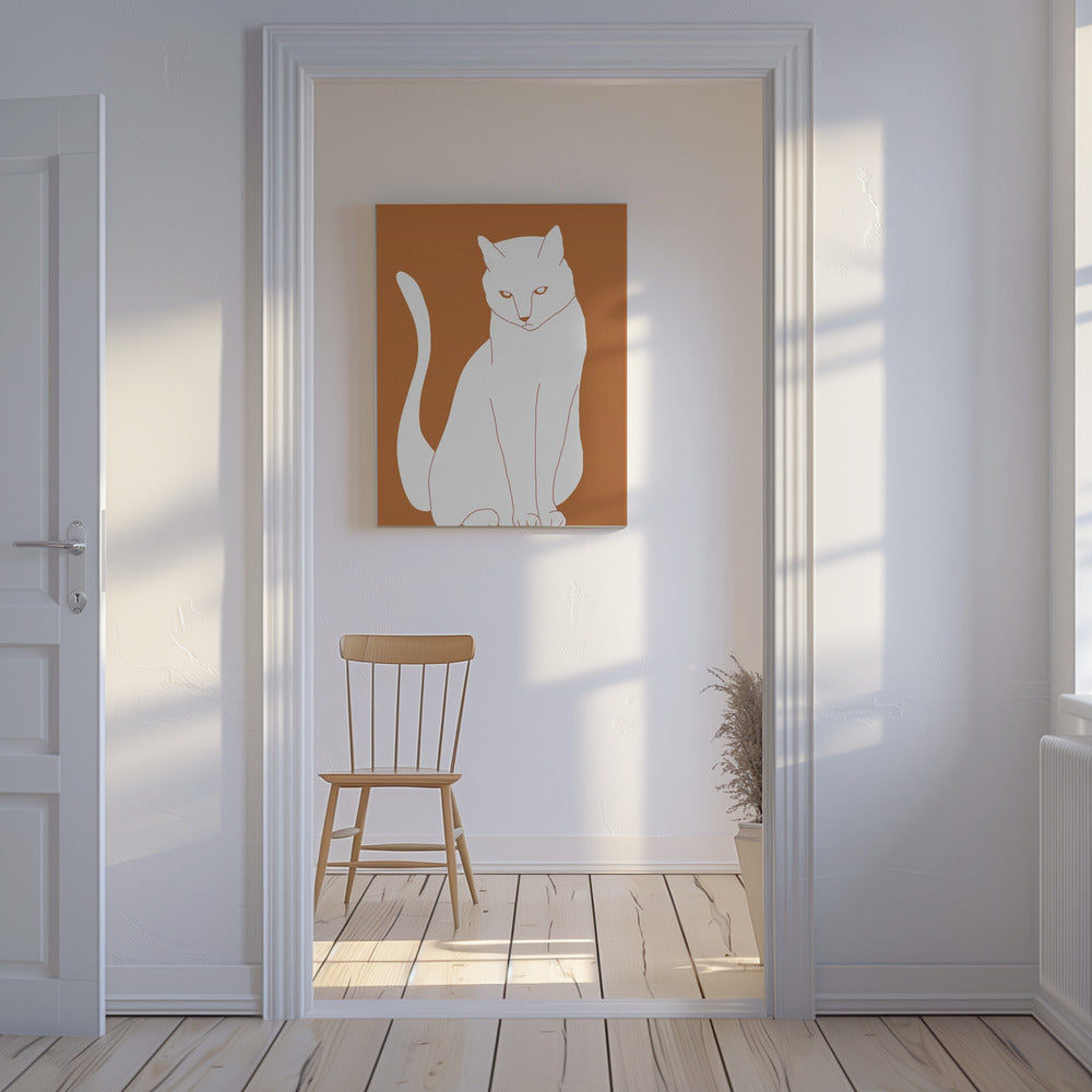 Weiße und orange Katze | Leinwand