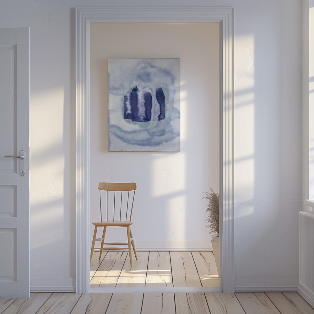 Blaue und violette organische Formen | Leinwand