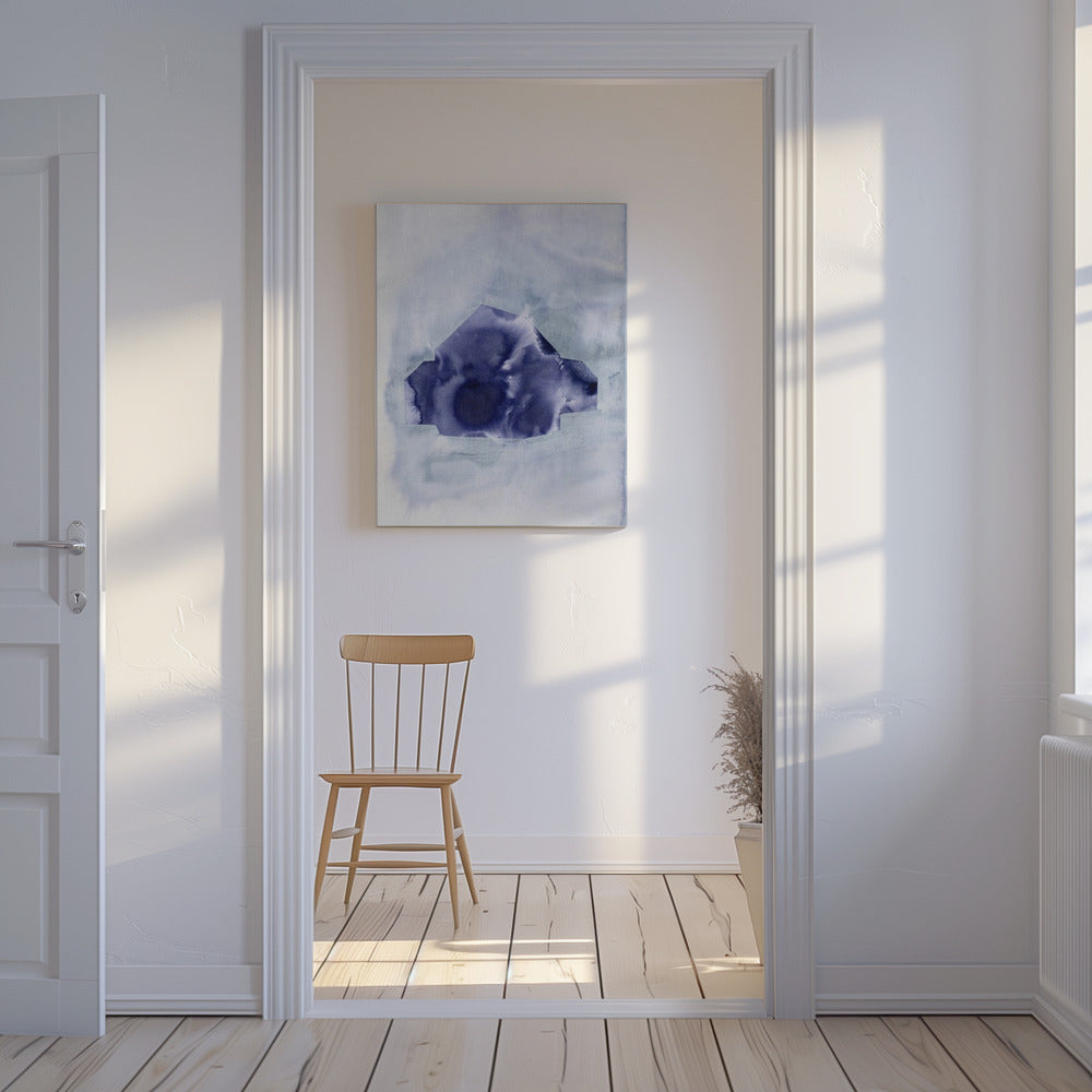 Geometrische Form in tiefem Indigo | Leinwand