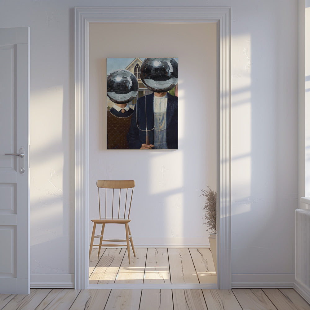 American Gothic with Disco | Canvas