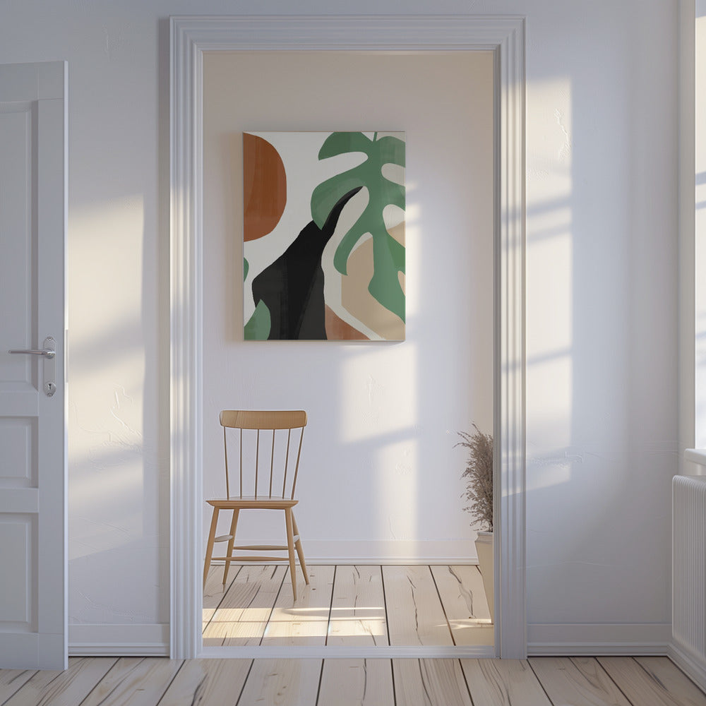 Abstrakte Kunst Tropische Blätter | Leinwand