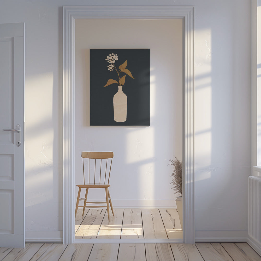 Minimal Abstract Art Vase Flower | Canvas