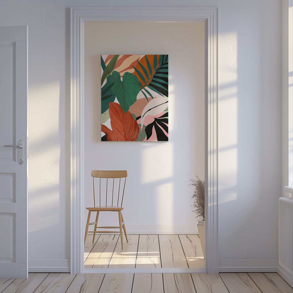 Abstrakte Kunst Tropische Blätter | Leinwand