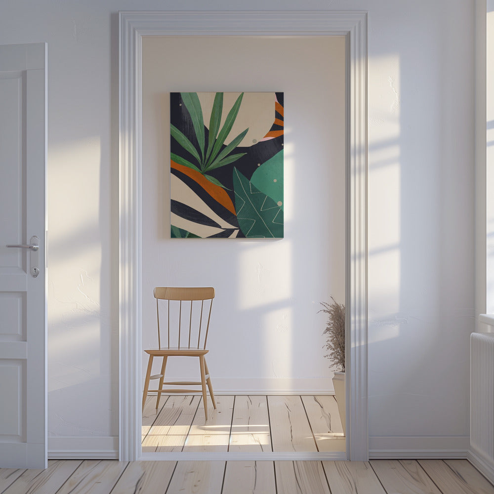 Abstrakte Kunst Tropische Blätter | Leinwand