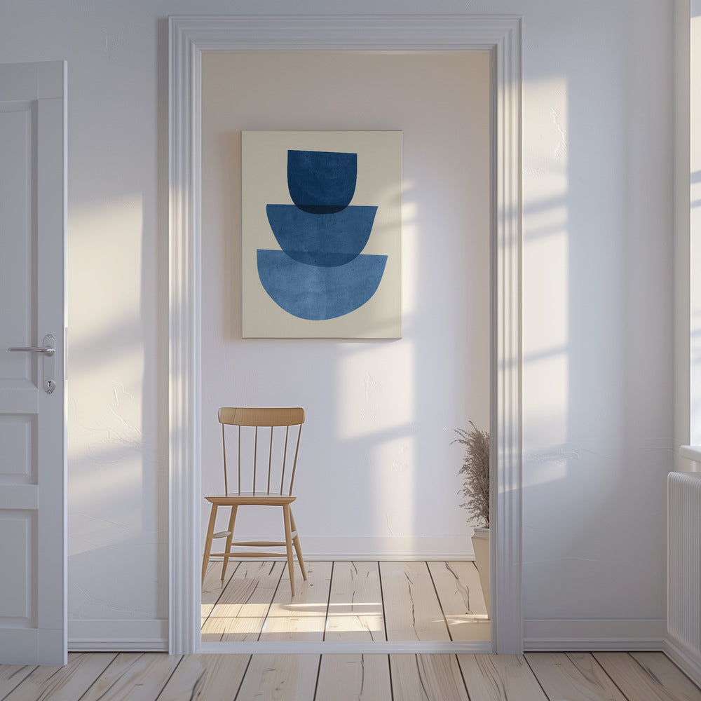 Geometric Abstract Shapes Blue | Canvas