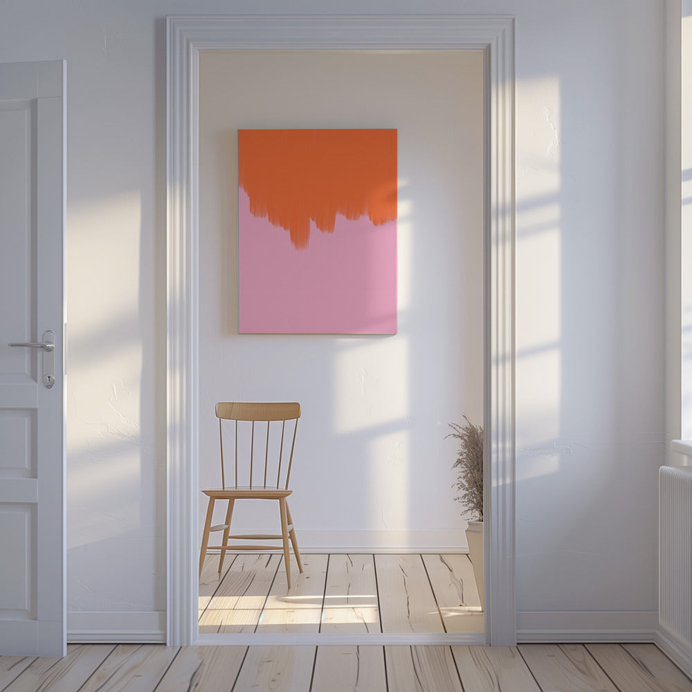 Orange über Blüte | Leinwand