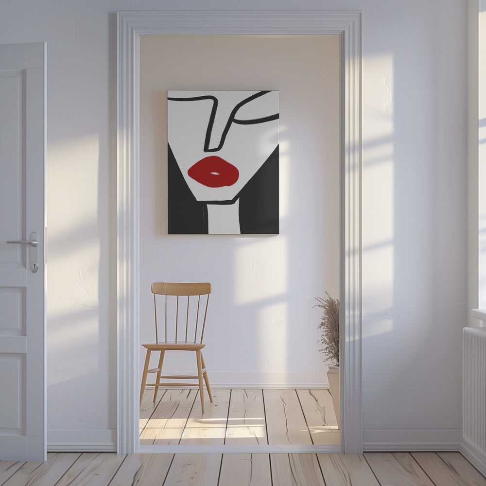 Kräftige rote Lippen | Leinwand