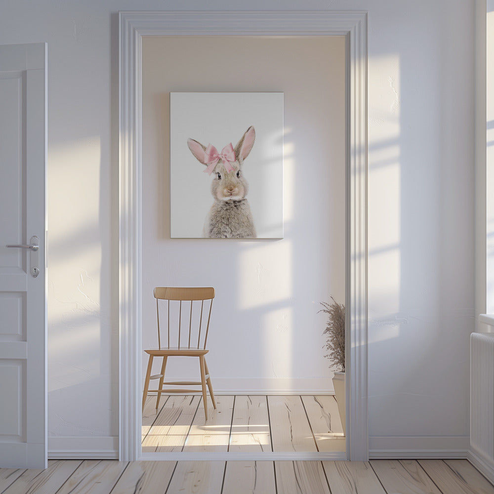 Hase mit Schleife | Leinwand