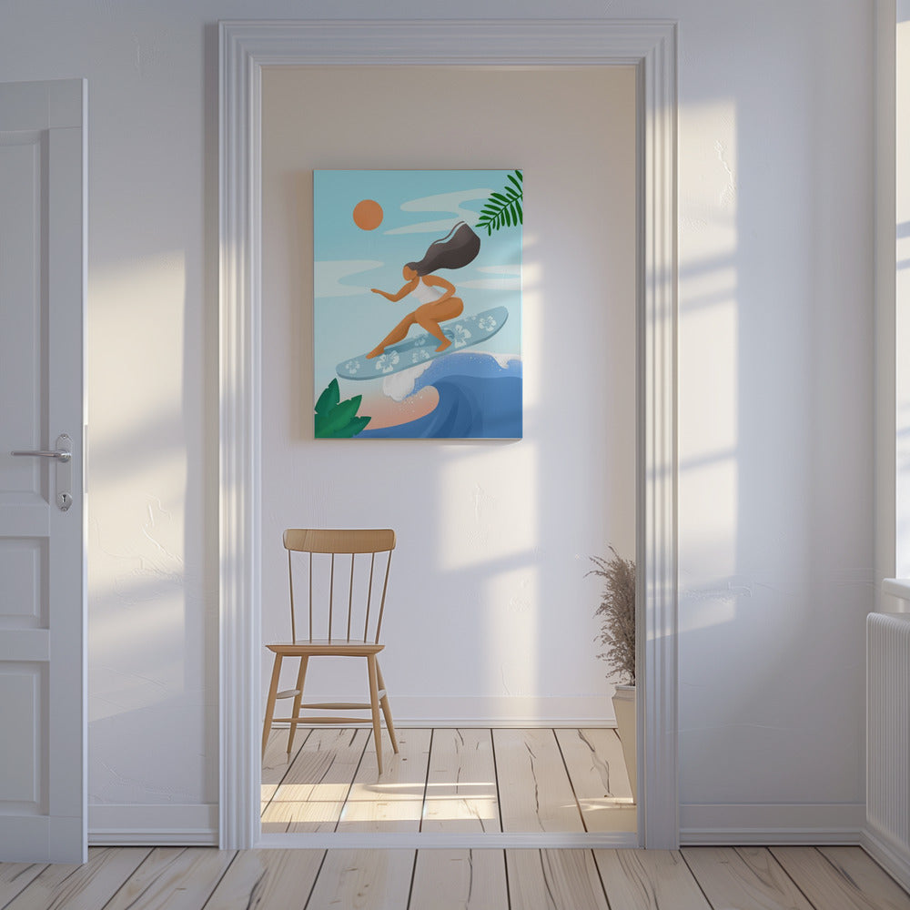 Surfen auf den Wellen | Leinwand