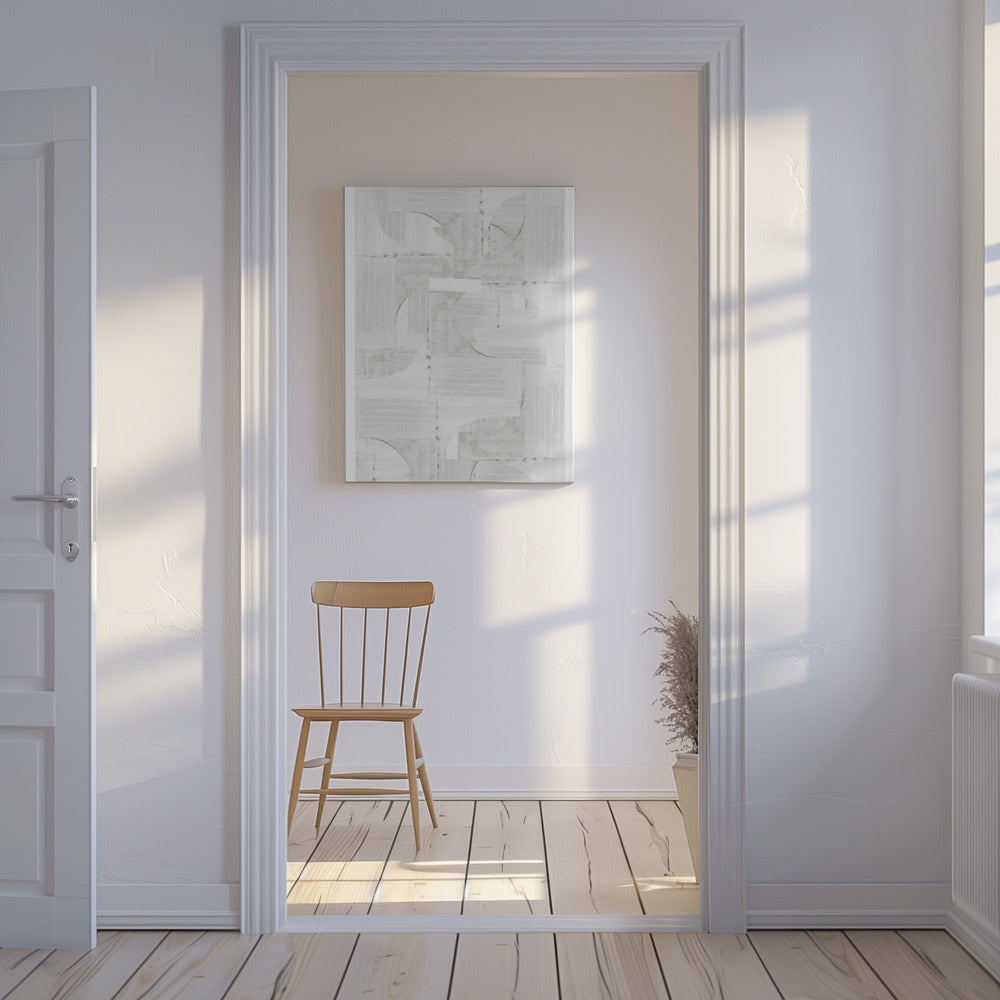 Geometrische weiße Formen | Leinwand