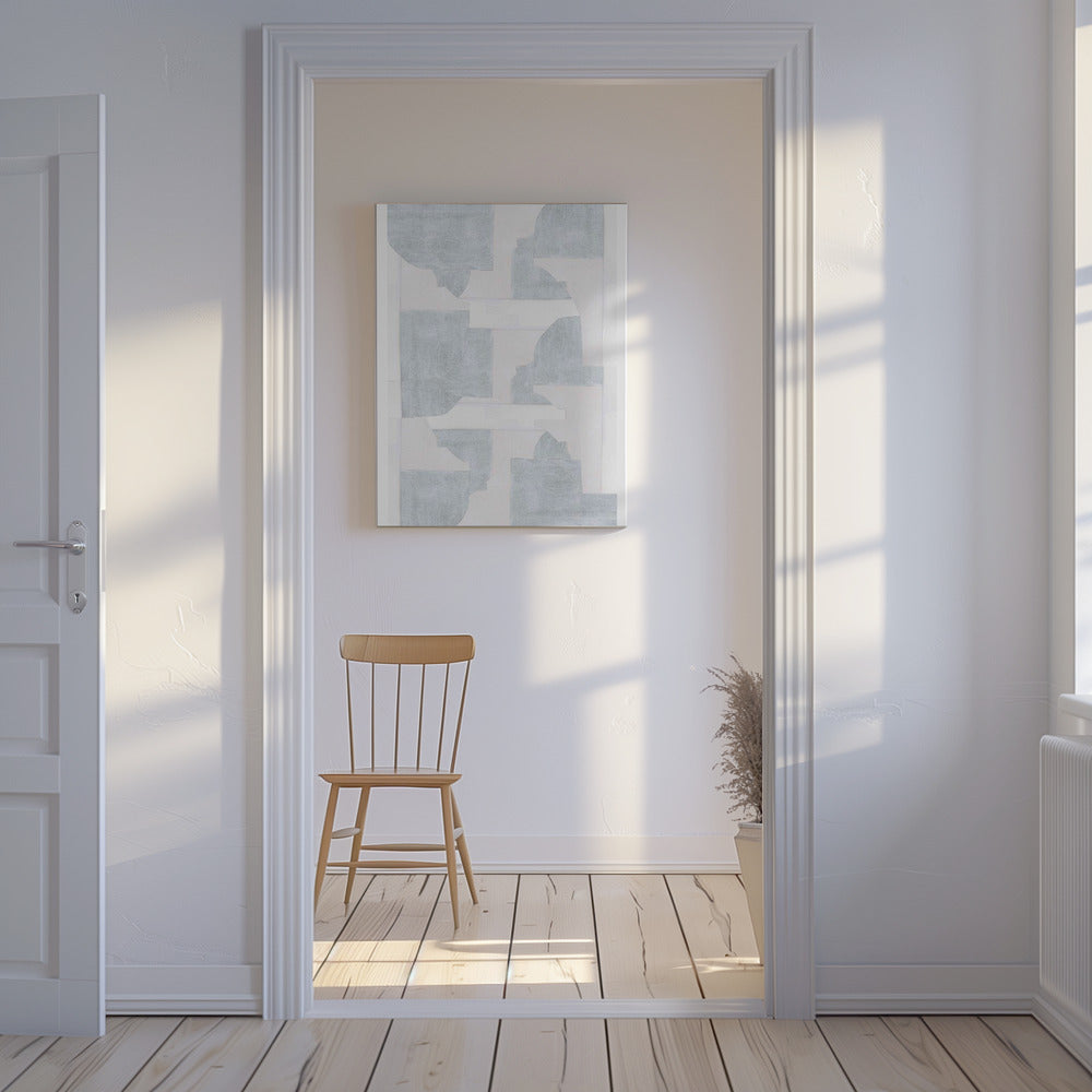 Geometrische weiße Formen | Leinwand
