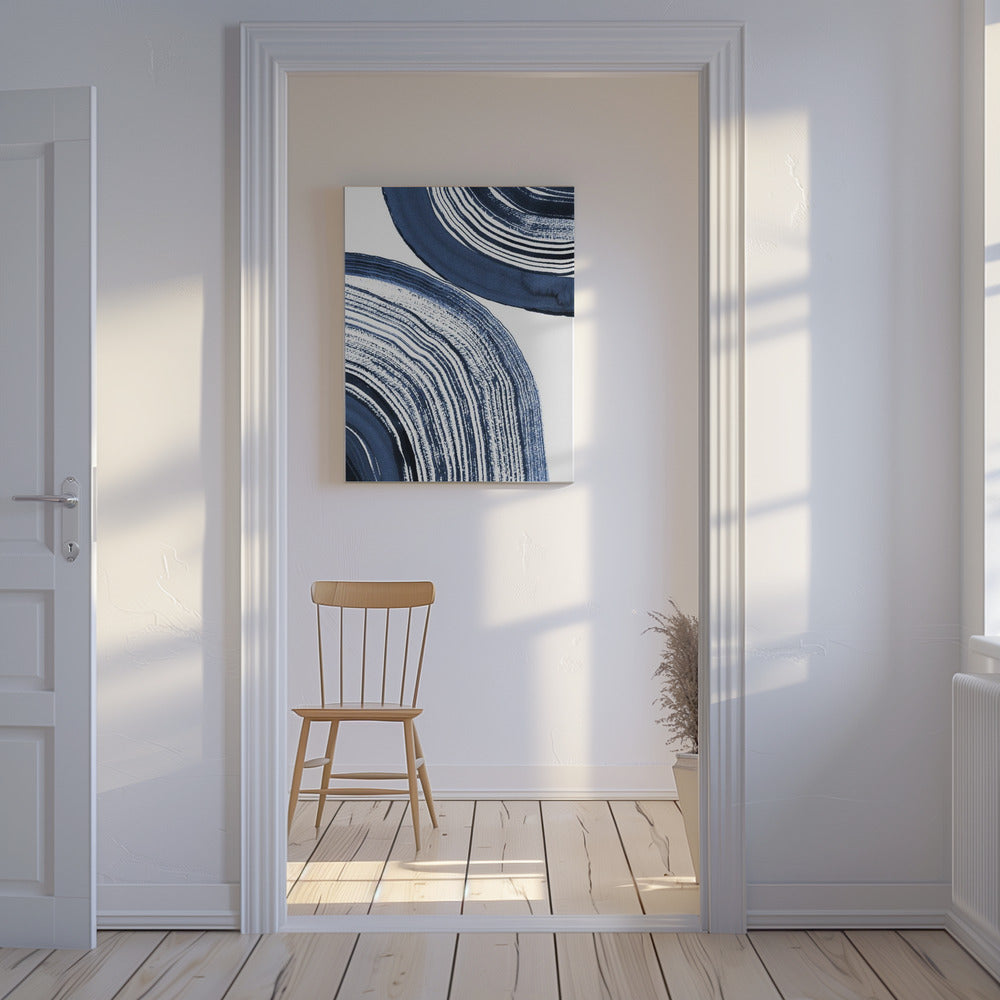 Blaue konzentrische Wellen | Leinwand