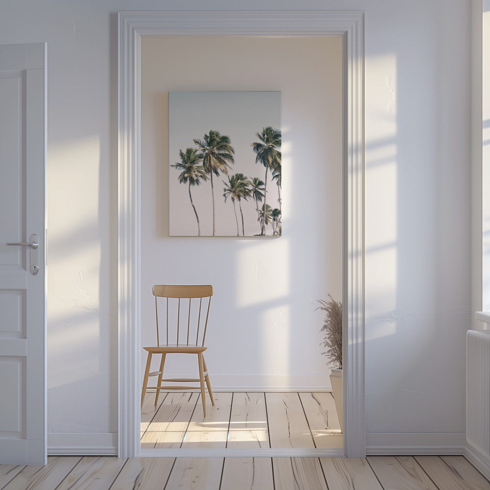 Blush Tropische Bäume | Leinwand