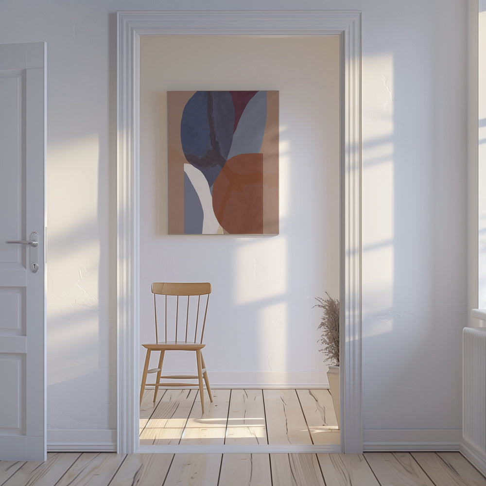 Geometrische Formen in gedämpften bunten Tönen | Leinwand