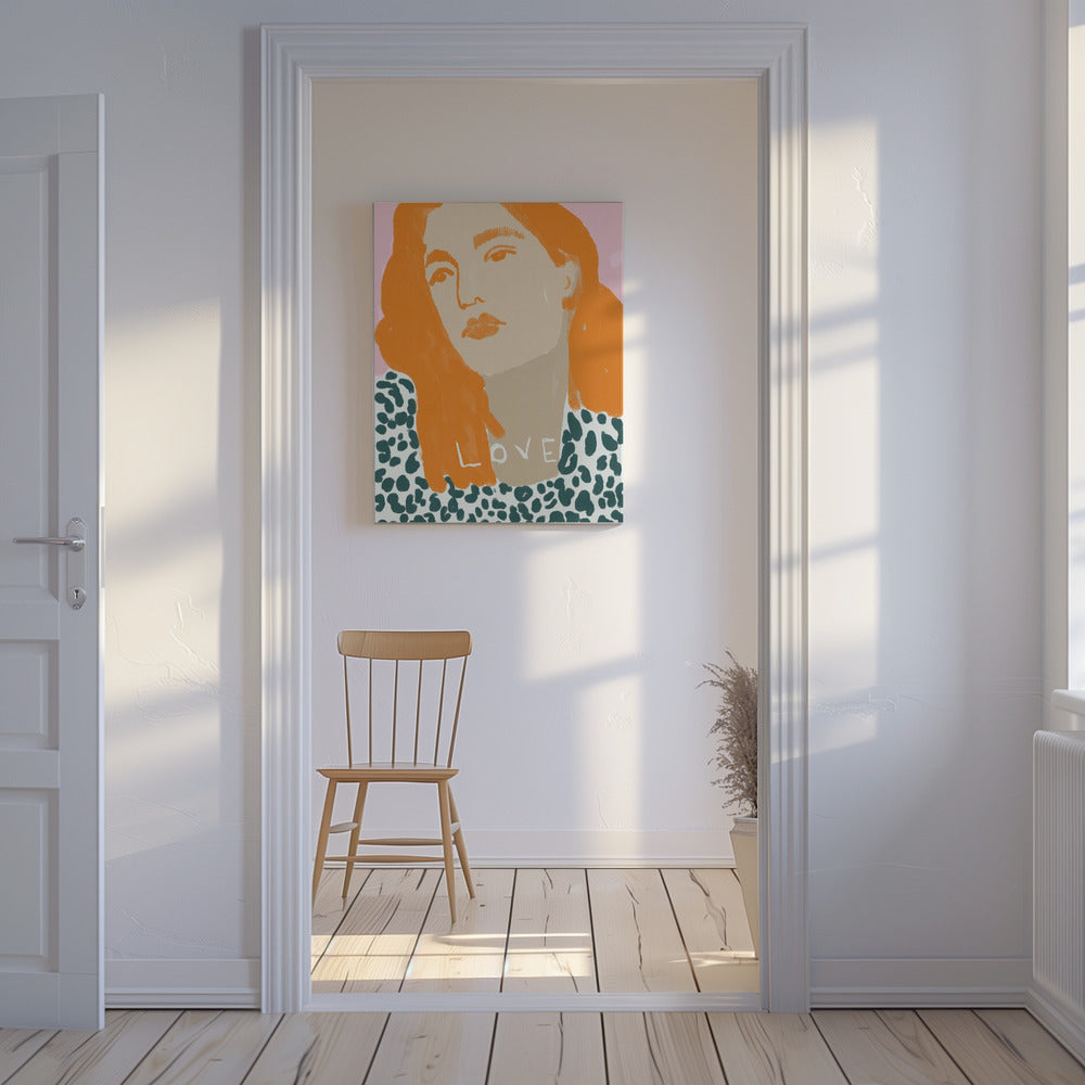 Porträt einer Frau mit orangefarbenem Haar | Leinwand