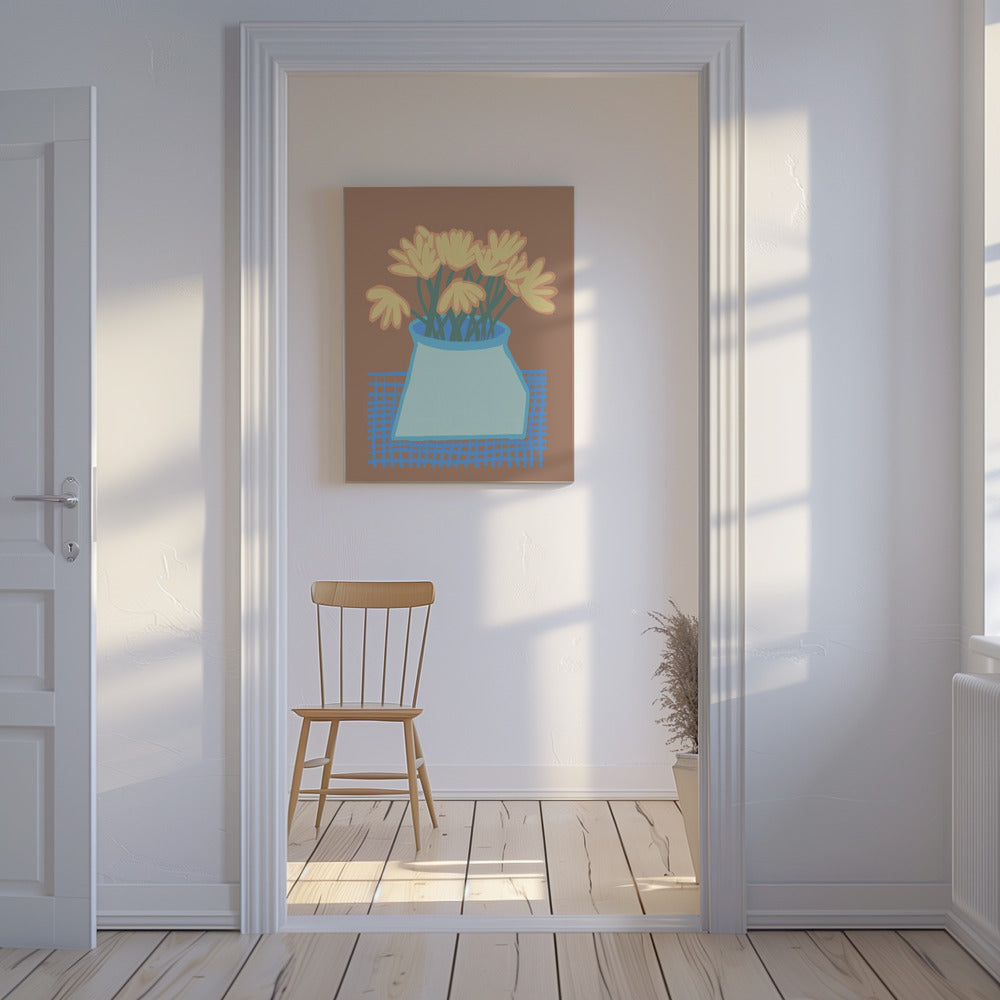 Gänseblümchen in Vase | Leinwand