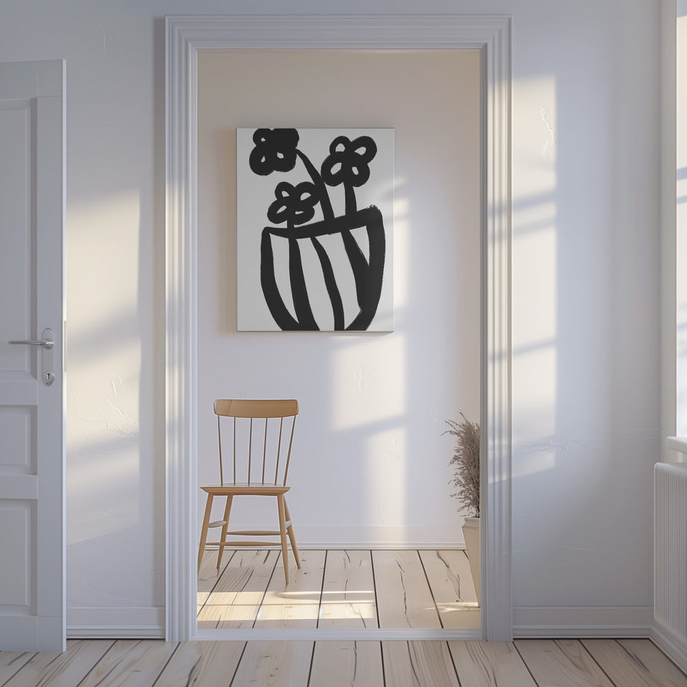Kräftige Blüten in Vase | Leinwand
