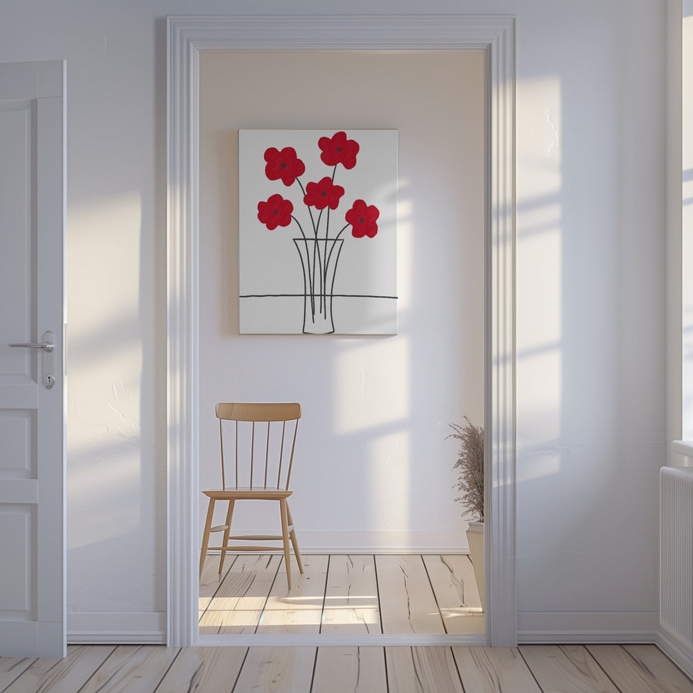 Mohnblumen in Vase | Leinwand