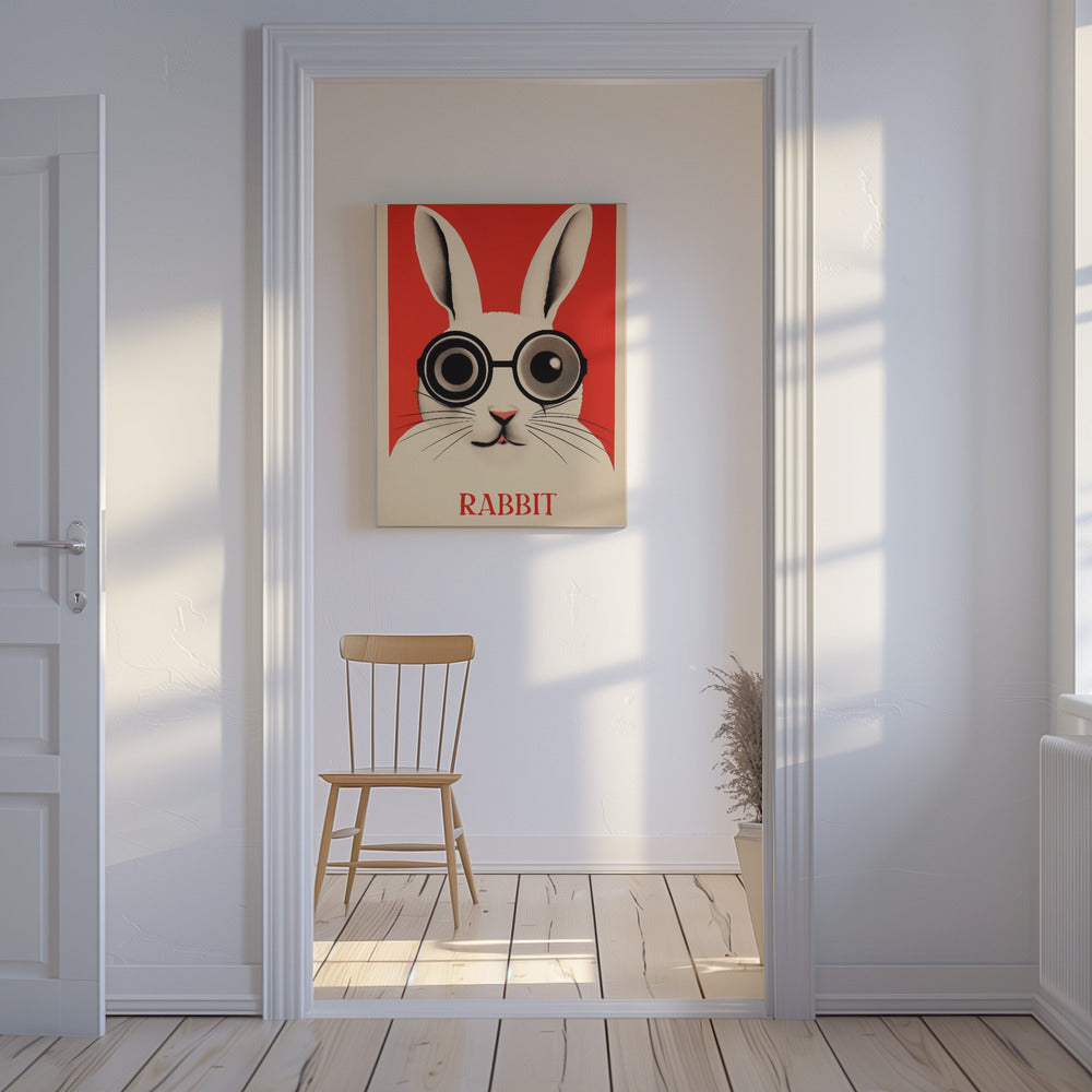 Kaninchen mit übergroßer Brille | Leinwand